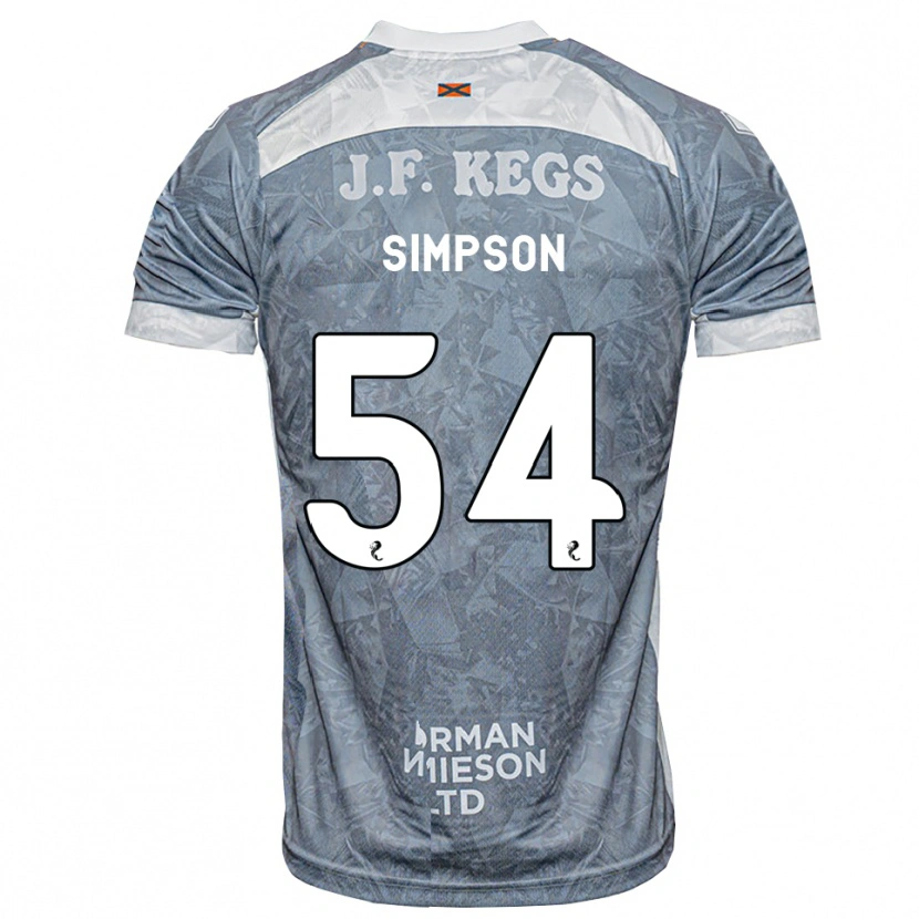 DanxenキッズFinlay Simpson#54ライトスレートグレーアウェイシャツ2026/27ジャージーユニフォーム