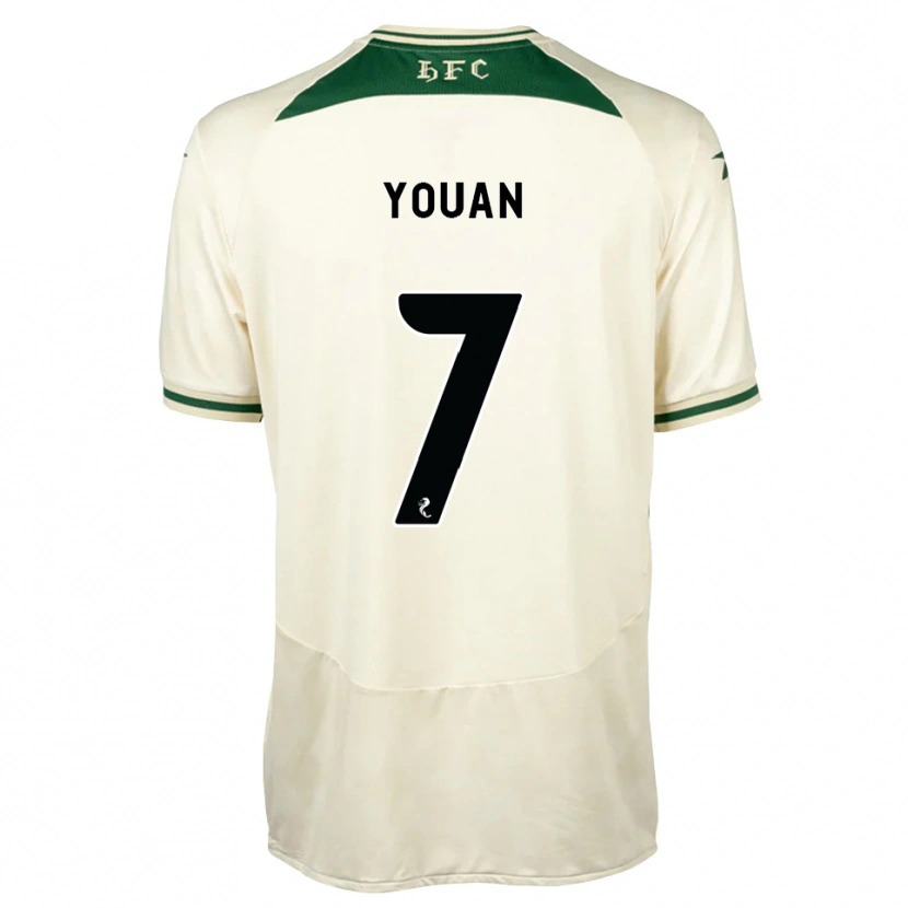 DanxenキッズÉlie Youan#7白フォレストグリーンアウェイシャツ2026/27ジャージーユニフォーム