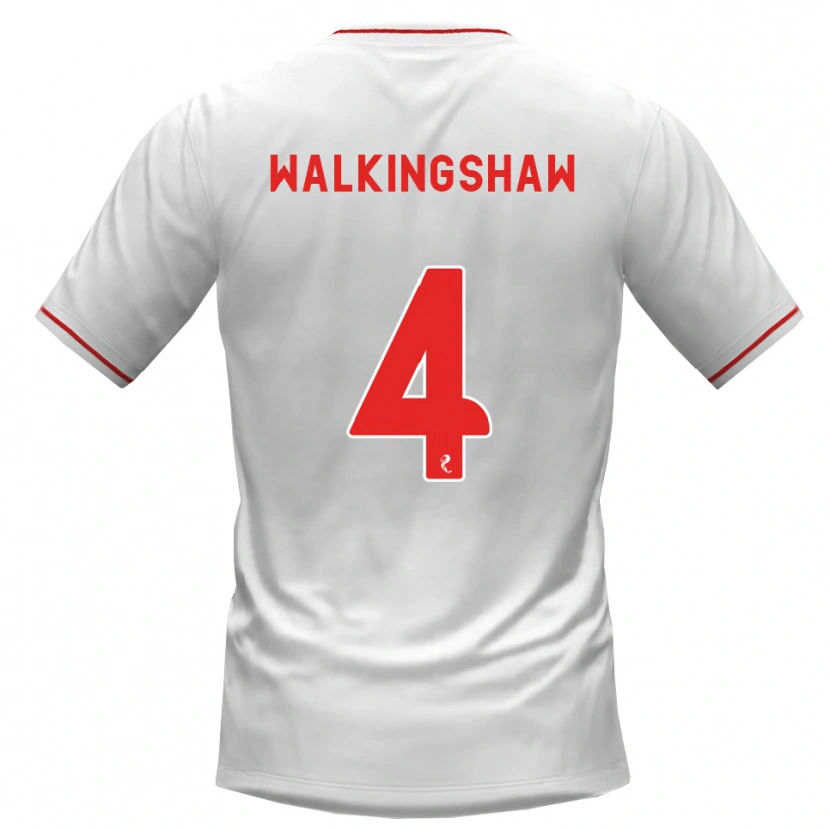 DanxenキッズRachel Walkingshaw#4白赤アウェイシャツ2026/27ジャージーユニフォーム