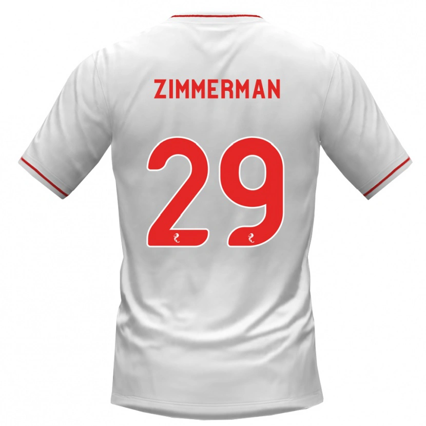 Danxenキッズジョシュア・ジンマーマン#29白赤アウェイシャツ2026/27ジャージーユニフォーム