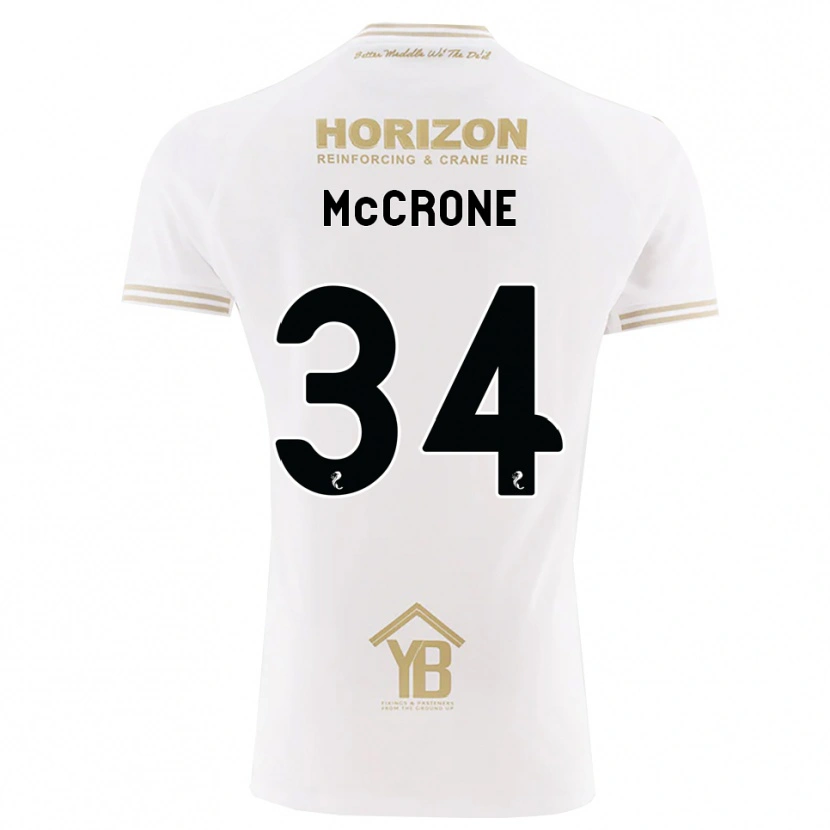 DanxenキッズCaelan Mccrone#34ウィート 白アウェイシャツ2026/27ジャージーユニフォーム