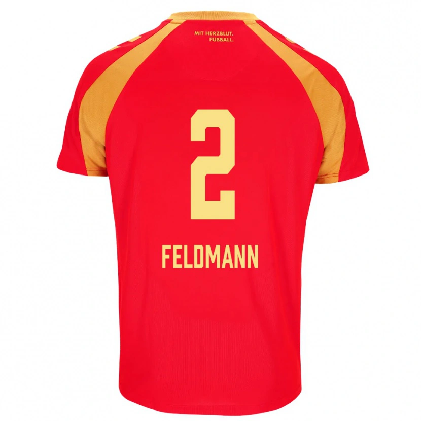 DanxenキッズOle Feldmann#2レッド オレンジ ブラックアウェイシャツ2026/27ジャージーユニフォーム