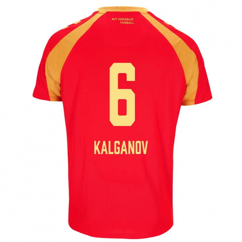 DanxenキッズLevin Kalganov#6レッド オレンジ ブラックアウェイシャツ2026/27ジャージーユニフォーム