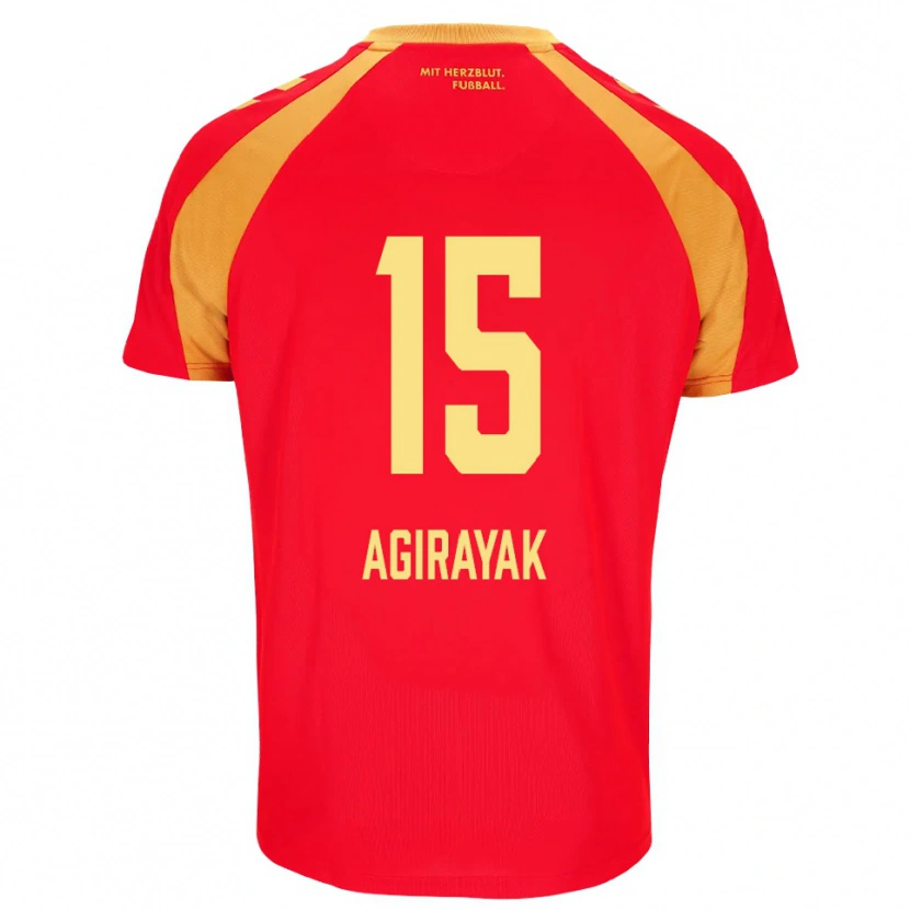 DanxenキッズCihan Agirayak#15レッド オレンジ ブラックアウェイシャツ2026/27ジャージーユニフォーム