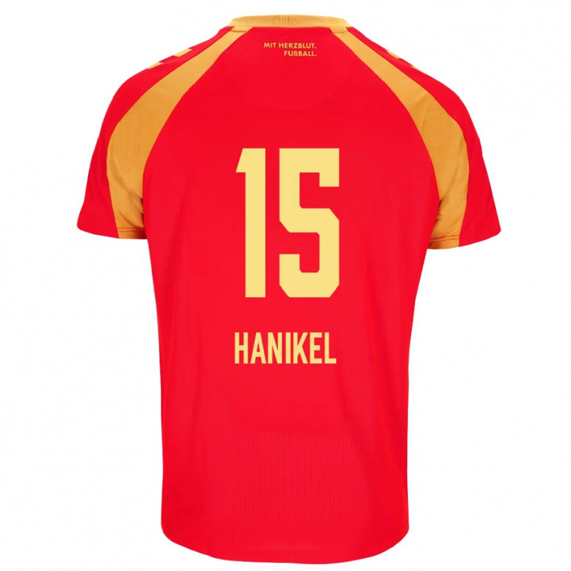DanxenキッズMaximilian Hanikel#15レッド オレンジ ブラックアウェイシャツ2026/27ジャージーユニフォーム