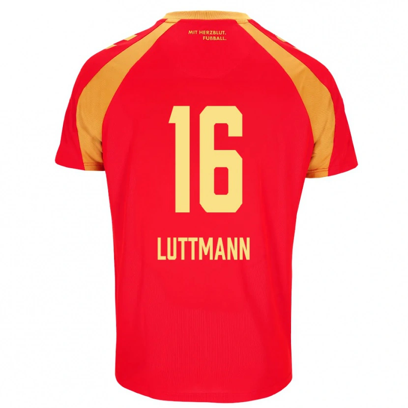 DanxenキッズMagnus Luttmann#16レッド オレンジ ブラックアウェイシャツ2026/27ジャージーユニフォーム