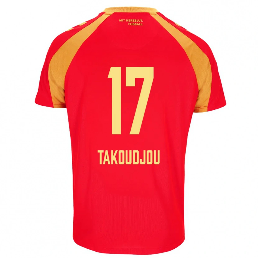 DanxenキッズAlan Takoudjou Somolinos#17レッド オレンジ ブラックアウェイシャツ2026/27ジャージーユニフォーム