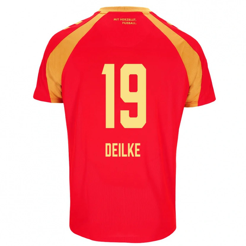 DanxenキッズFlemming Deilke#19レッド オレンジ ブラックアウェイシャツ2026/27ジャージーユニフォーム