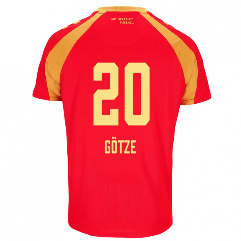 Danxenキッズフェリックス・ゲッツェ#20レッド オレンジ ブラックアウェイシャツ2026/27ジャージーユニフォーム