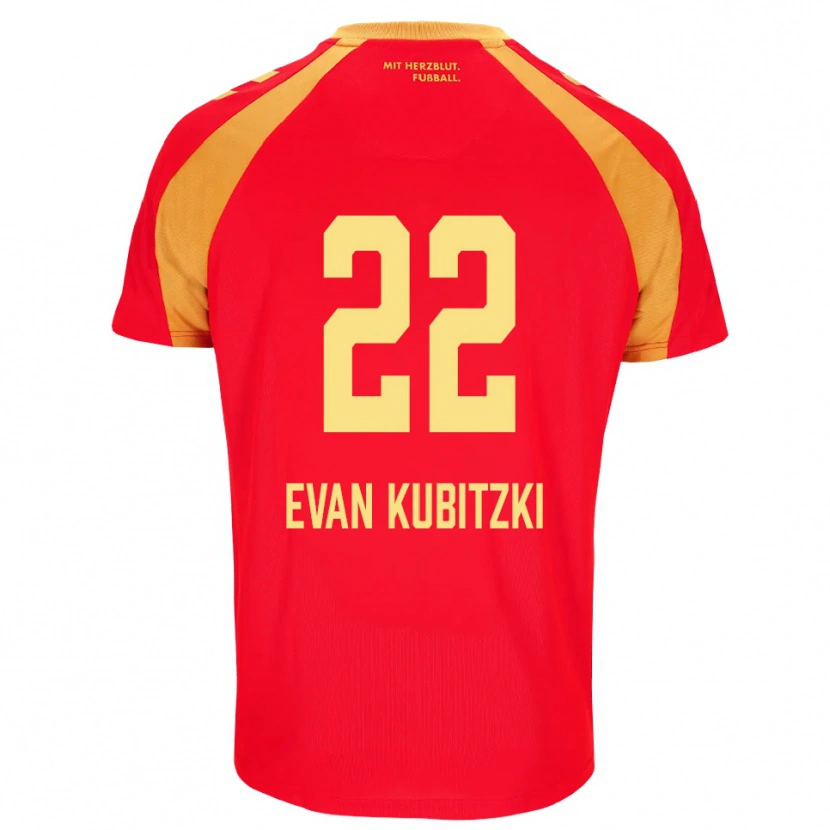 DanxenキッズJaden Evan Kubitzki#22レッド オレンジ ブラックアウェイシャツ2026/27ジャージーユニフォーム