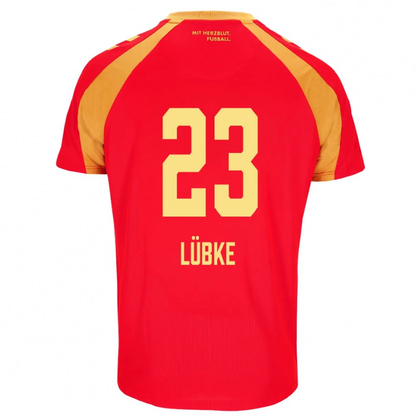 DanxenキッズJesper Lübke#23レッド オレンジ ブラックアウェイシャツ2026/27ジャージーユニフォーム