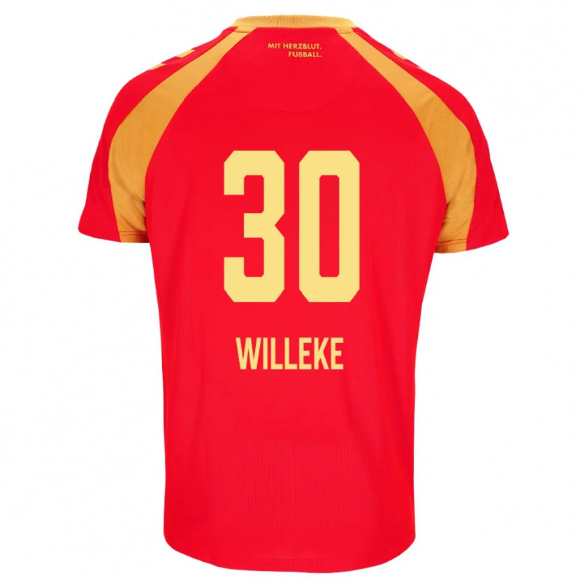 DanxenキッズNico Willeke#30レッド オレンジ ブラックアウェイシャツ2026/27ジャージーユニフォーム