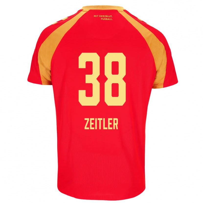 DanxenキッズDeniz Zeitler#38レッド オレンジ ブラックアウェイシャツ2026/27ジャージーユニフォーム