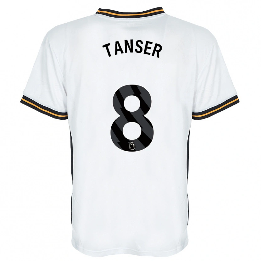 DanxenキッズEllie Tanser#8ホワイト オレンジ ブラックアウェイシャツ2026/27ジャージーユニフォーム