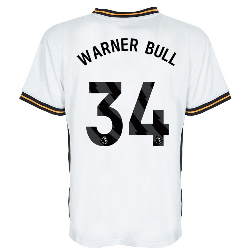 DanxenキッズLucy Warner-Bull#34ホワイト オレンジ ブラックアウェイシャツ2026/27ジャージーユニフォーム