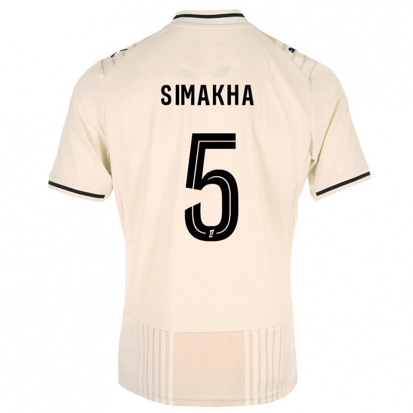 DanxenキッズLassana Simakha#5オールドレース ブラック アンティークホワイトアウェイシャツ2026/27ジャージーユニフォーム