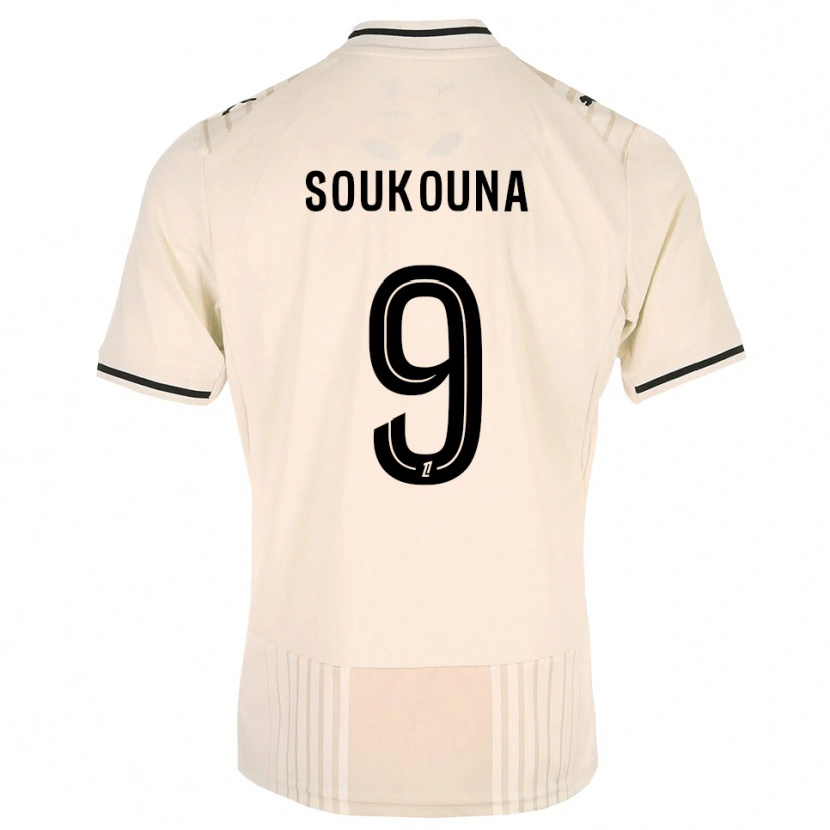 DanxenキッズIdrissa Soukouna#9オールドレース ブラック アンティークホワイトアウェイシャツ2026/27ジャージーユニフォーム