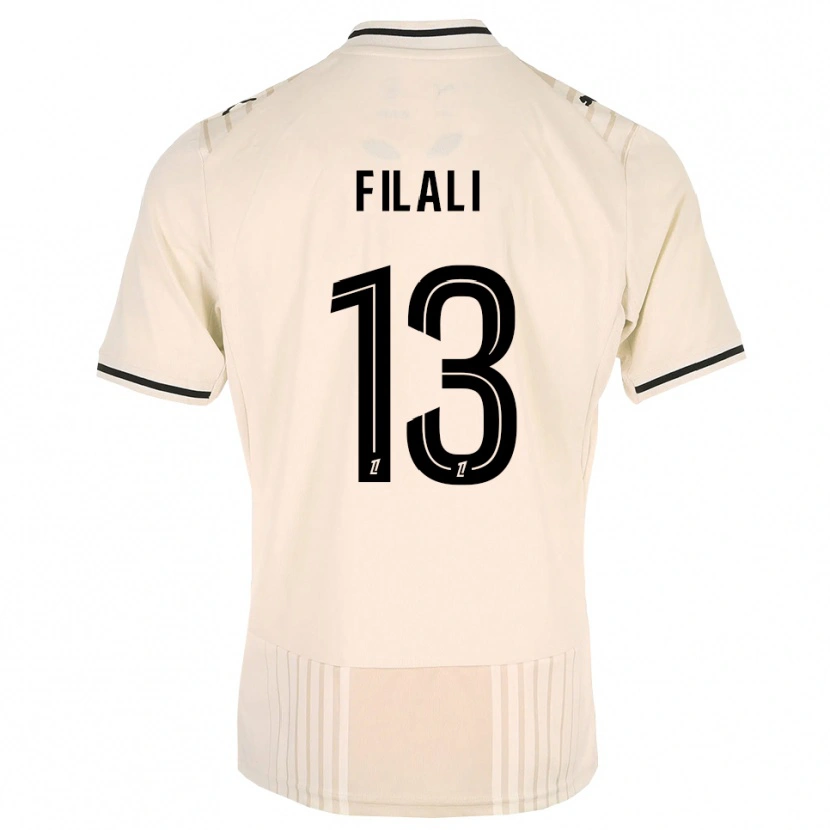 DanxenキッズSaad Filali#13オールドレース ブラック アンティークホワイトアウェイシャツ2026/27ジャージーユニフォーム