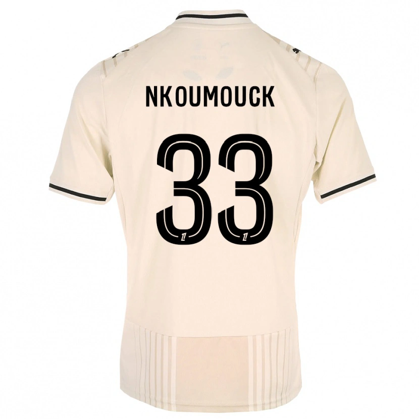 DanxenキッズMarc-Anthony Nkoumouck#33オールドレース ブラック アンティークホワイトアウェイシャツ2026/27ジャージーユニフォーム