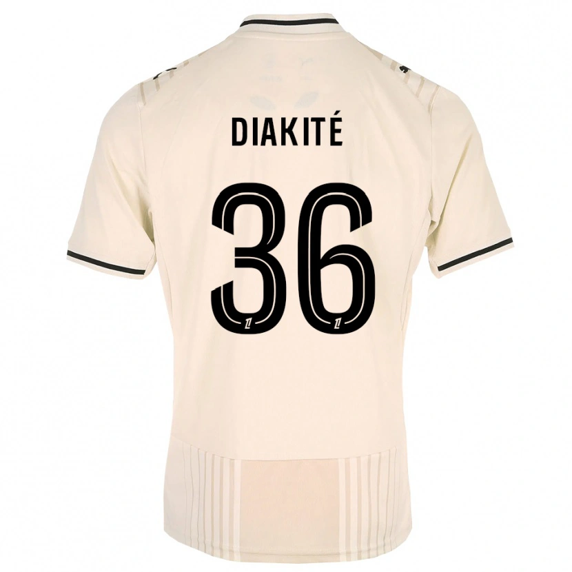 DanxenキッズAmadou Diakité#36オールドレース ブラック アンティークホワイトアウェイシャツ2026/27ジャージーユニフォーム