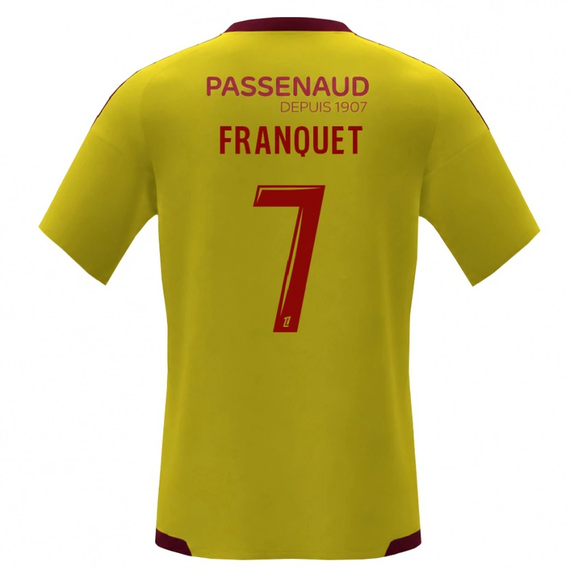 DanxenキッズTayson Franquet#7イエロー レッド グリーンアウェイシャツ2026/27ジャージーユニフォーム