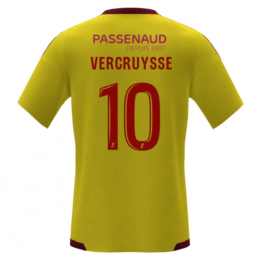 DanxenキッズJean Vercruysse#10イエロー レッド グリーンアウェイシャツ2026/27ジャージーユニフォーム