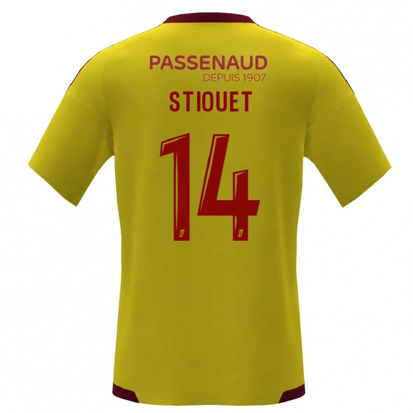 DanxenキッズAyoub Stiouet#14イエロー レッド グリーンアウェイシャツ2026/27ジャージーユニフォーム