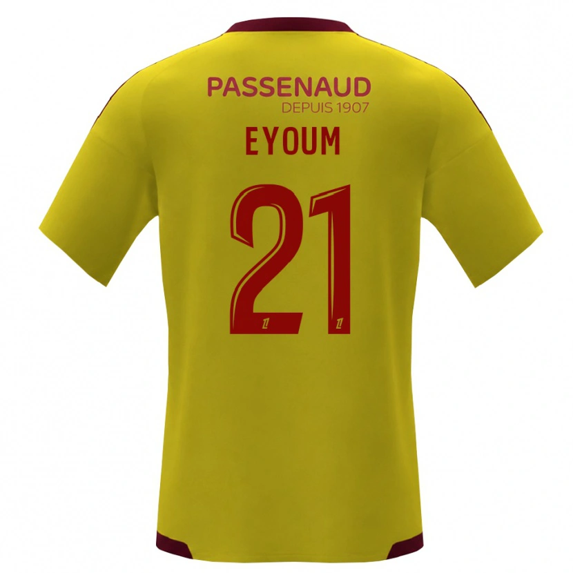 DanxenキッズThéo Eyoum#21イエロー レッド グリーンアウェイシャツ2026/27ジャージーユニフォーム