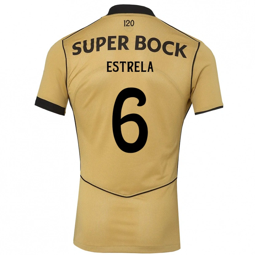 Danxenキッズベント・エストレーラ#6ゴールデンロッド ブラックアウェイシャツ2026/27ジャージーユニフォーム
