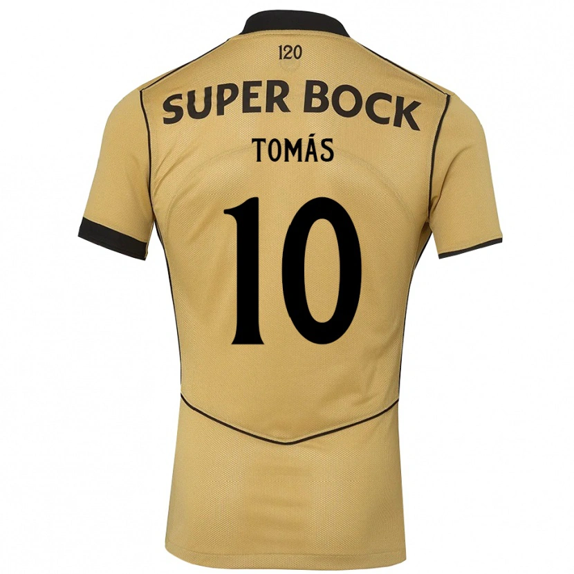 DanxenキッズDuarte Tomás#10ゴールデンロッド ブラックアウェイシャツ2026/27ジャージーユニフォーム