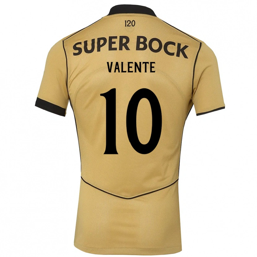DanxenキッズJoão Valente#10ゴールデンロッド ブラックアウェイシャツ2026/27ジャージーユニフォーム