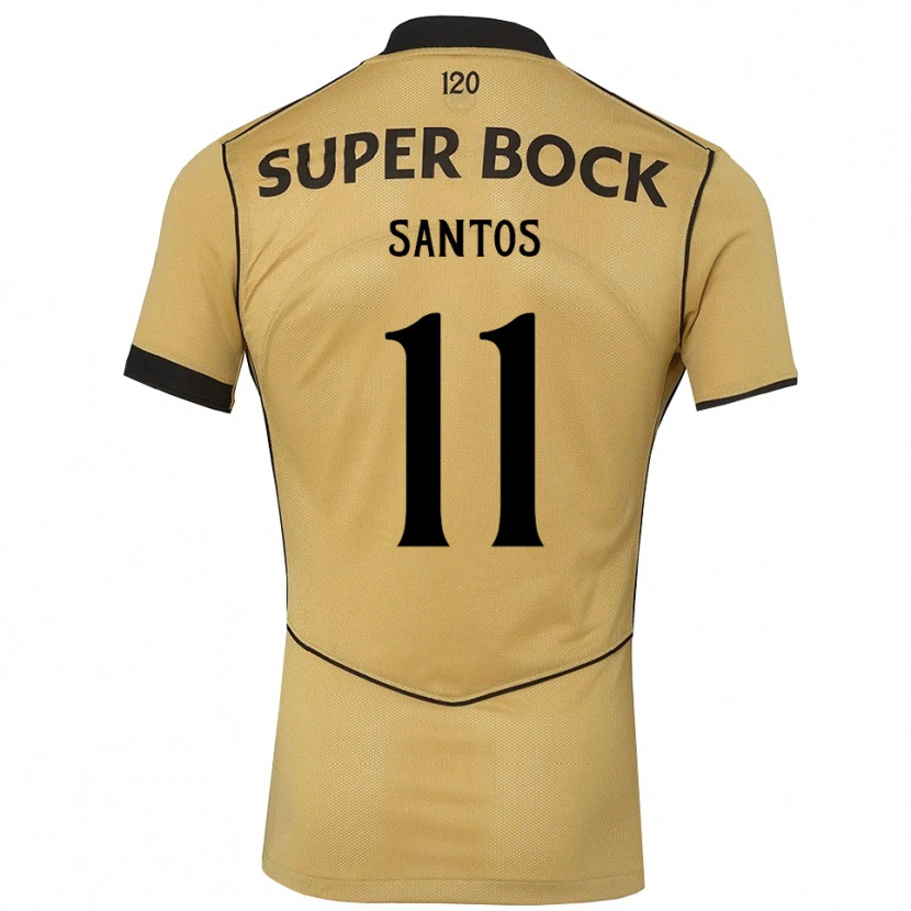 Danxenキッズヌーノ・サントス#11ゴールデンロッド ブラックアウェイシャツ2026/27ジャージーユニフォーム