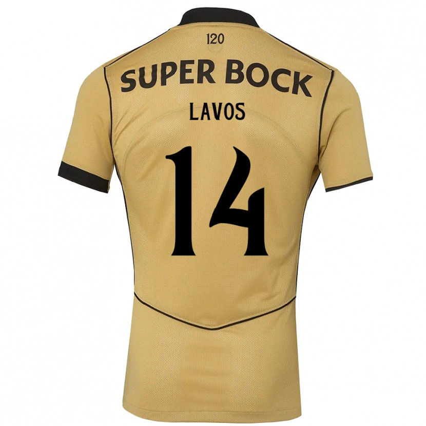 DanxenキッズBernardo Lavos#14ゴールデンロッド ブラックアウェイシャツ2026/27ジャージーユニフォーム