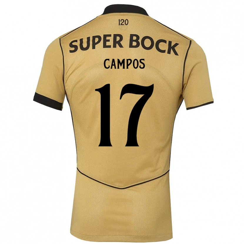 DanxenキッズTiago Campos#17ゴールデンロッド ブラックアウェイシャツ2026/27ジャージーユニフォーム