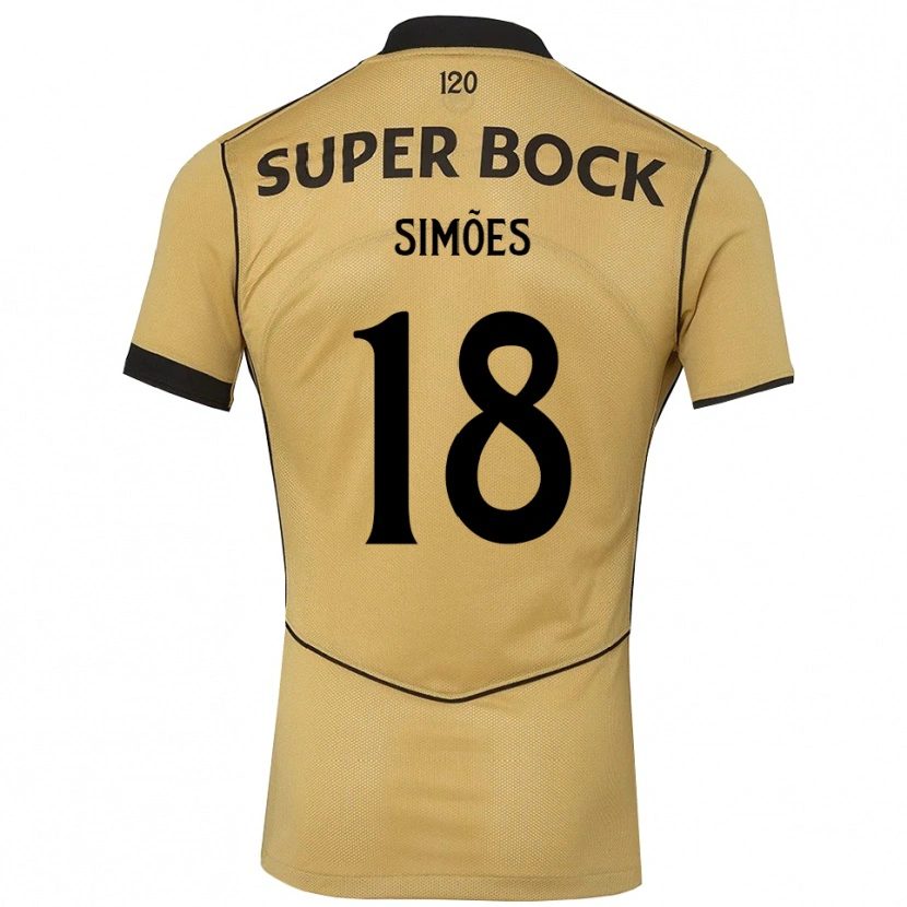 DanxenキッズFrancisco Simões#18ゴールデンロッド ブラックアウェイシャツ2026/27ジャージーユニフォーム
