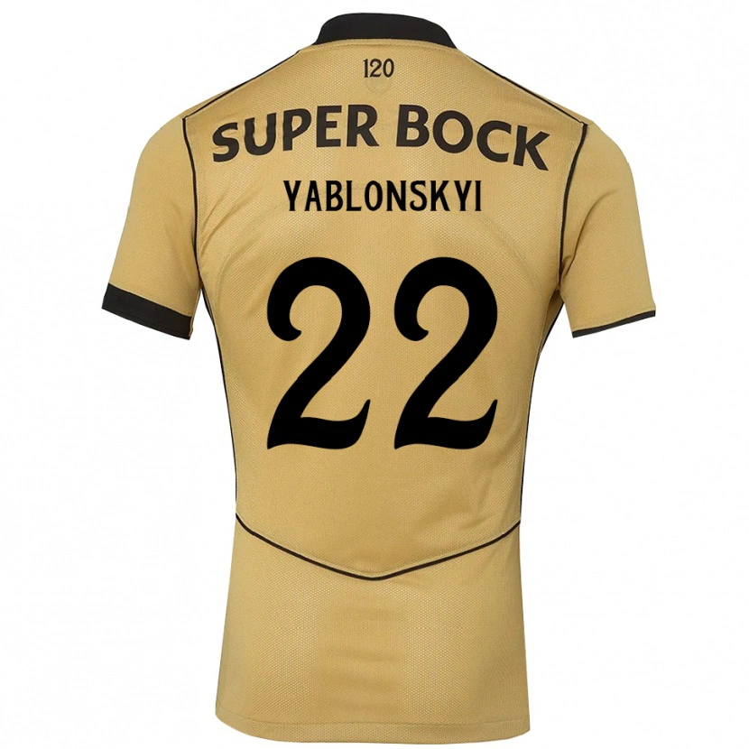 DanxenキッズIlya Yablonskyi#22ゴールデンロッド ブラックアウェイシャツ2026/27ジャージーユニフォーム