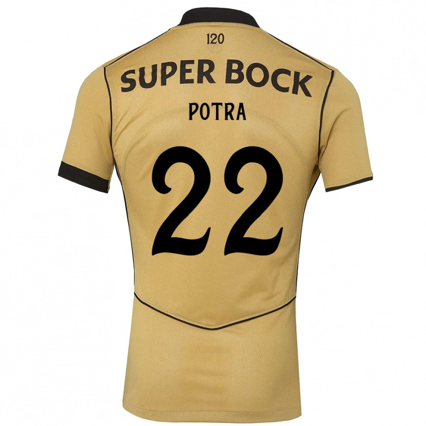 DanxenキッズCatarina Sofia Branco Potra#22ゴールデンロッド ブラックアウェイシャツ2026/27ジャージーユニフォーム