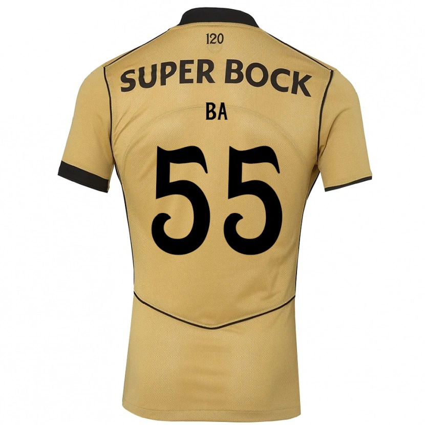 Danxenキッズイブラヒマ・バ#55ゴールデンロッド ブラックアウェイシャツ2026/27ジャージーユニフォーム