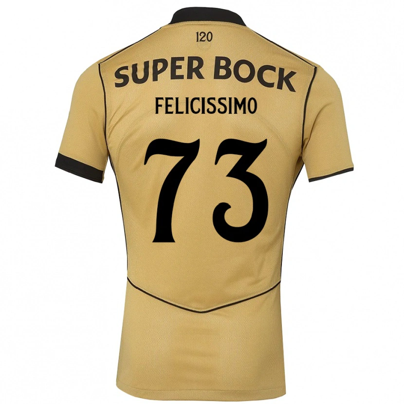 Danxenキッズエドゥアルド・フェリシッシモ#73ゴールデンロッド ブラックアウェイシャツ2026/27ジャージーユニフォーム