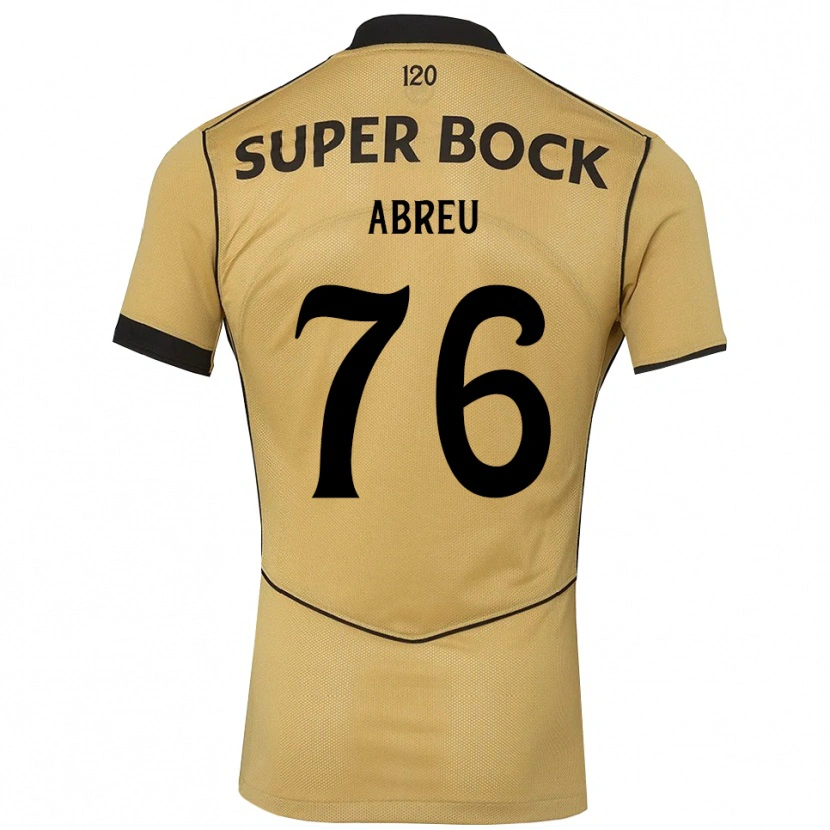 Danxenキッズディオゴ・アブレウ#76ゴールデンロッド ブラックアウェイシャツ2026/27ジャージーユニフォーム