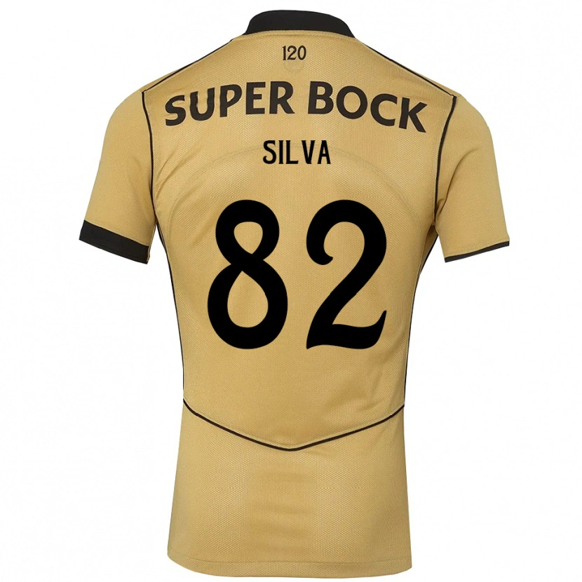Danxenキッズガブリエウ・シウヴァ・ヴィエイラ#82ゴールデンロッド ブラックアウェイシャツ2026/27ジャージーユニフォーム