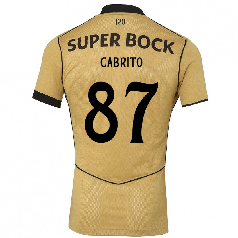 DanxenキッズRodrigo Cabrito#87ゴールデンロッド ブラックアウェイシャツ2026/27ジャージーユニフォーム