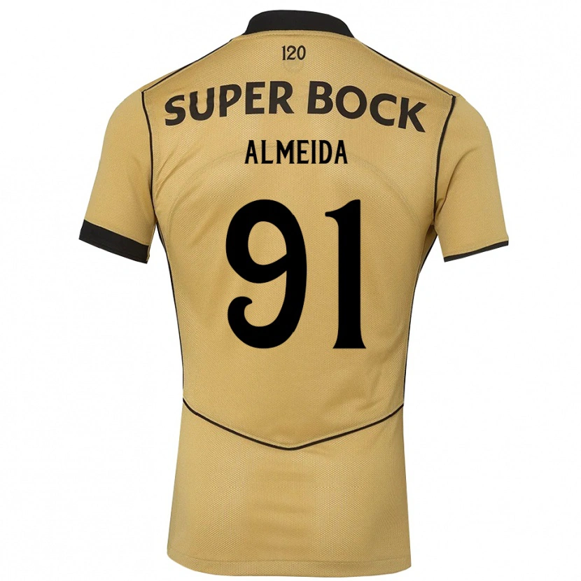 DanxenキッズMiguel Almeida#91ゴールデンロッド ブラックアウェイシャツ2026/27ジャージーユニフォーム