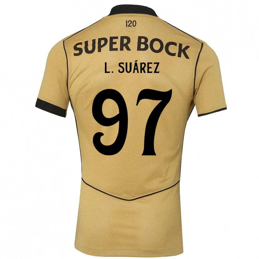 Danxenキッズルイス・アルベルト・スアレス#97ゴールデンロッド ブラックアウェイシャツ2026/27ジャージーユニフォーム