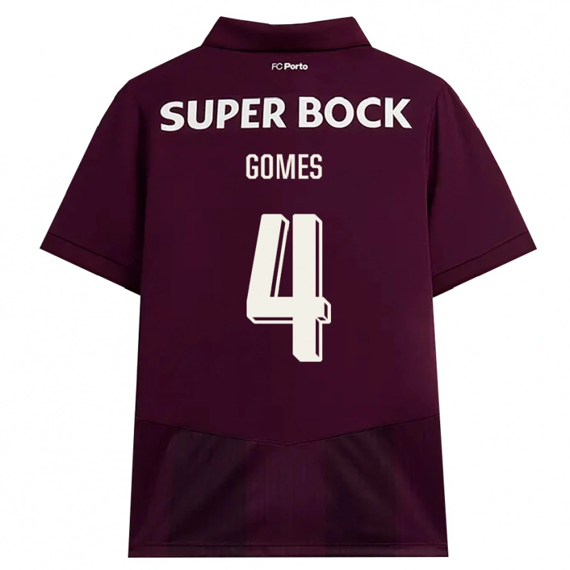 DanxenキッズSalvador Gomes#4バーガンディ ホワイトアウェイシャツ2026/27ジャージーユニフォーム