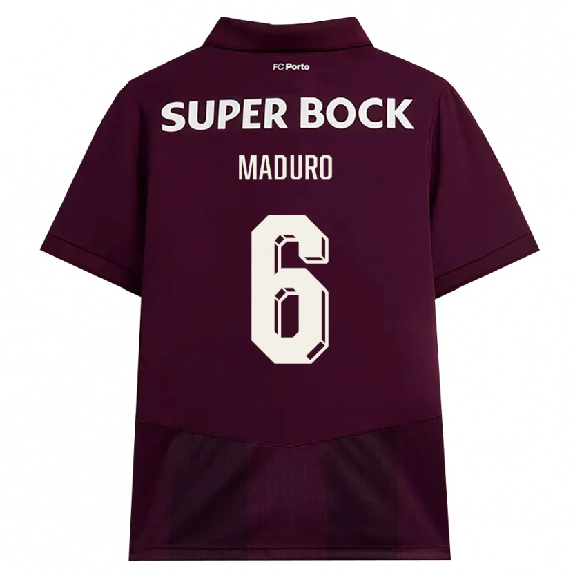 DanxenキッズHenrique Maduro#6バーガンディ ホワイトアウェイシャツ2026/27ジャージーユニフォーム