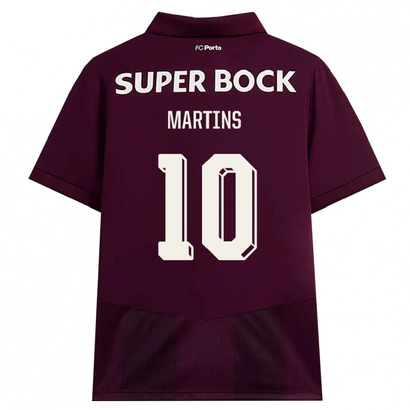 DanxenキッズEduardo Martins#10バーガンディ ホワイトアウェイシャツ2026/27ジャージーユニフォーム