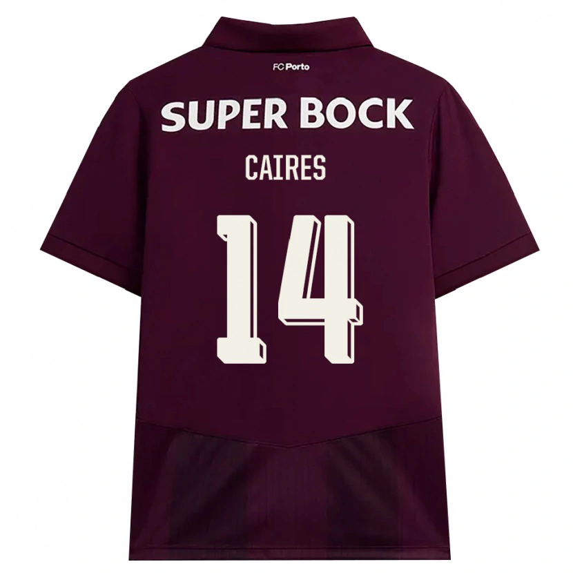 DanxenキッズTiago Caires#14バーガンディ ホワイトアウェイシャツ2026/27ジャージーユニフォーム
