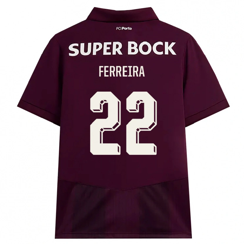 DanxenキッズJoana Ferreira#22バーガンディ ホワイトアウェイシャツ2026/27ジャージーユニフォーム