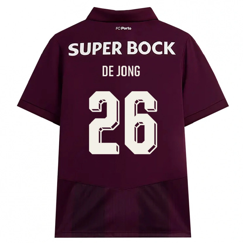 Danxenキッズルーク・デ・ヨング#26バーガンディ ホワイトアウェイシャツ2026/27ジャージーユニフォーム